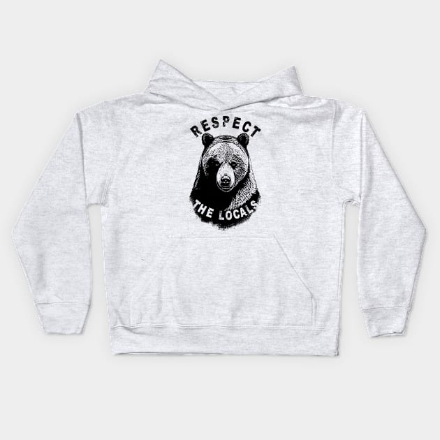 Bear Design | Respect The Locals Kids Hoodie by TMBTM